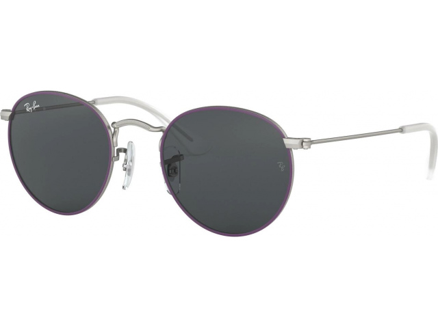 Ray-Ban Junior Round RJ9547S 279/87 Top Rubber Violet On Silver