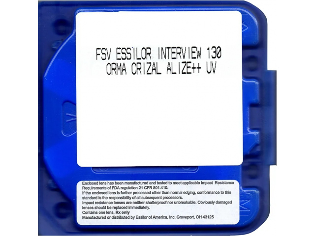 Essilor 1.5 Intervista Orma 130 Crizal Alize+ UV (     Essilor 1.5 Varilux VX Start Orma 130 Crizal Alize+ UV)