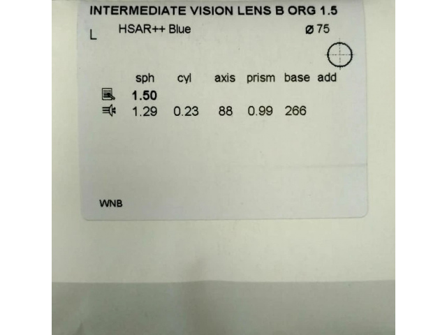 Rodenstock Intermediate Vision Lens A 1.5 Hard Super-AR double+ Blue