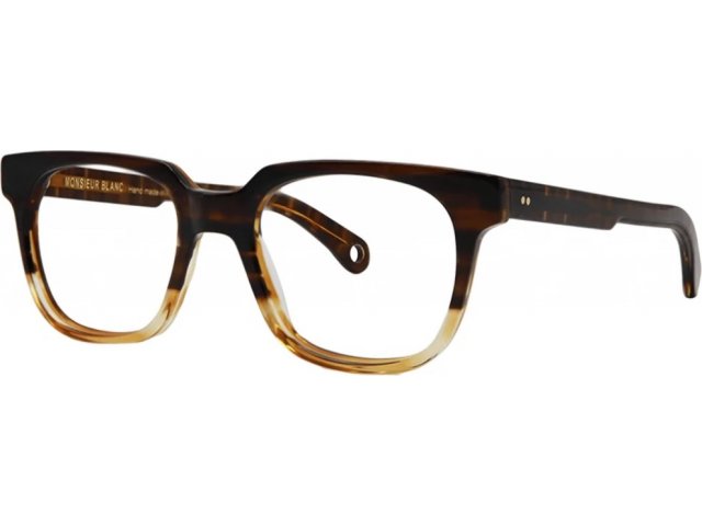 NATHALIE BLANC PHILIPPE 505,  BRUSHED BROWN HAVANA WITH YELLOW SHADING, CLEAR
