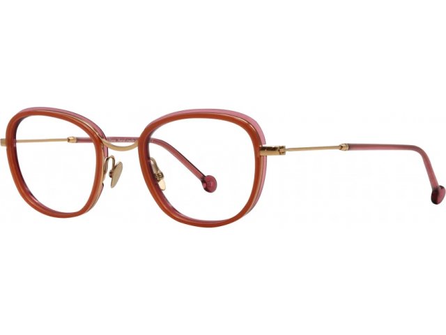 NATHALIE BLANC PRUDENCE 467,  PINK GOLD / CORAIL ON TRANSLUCENT BURGUNDY, CLEAR