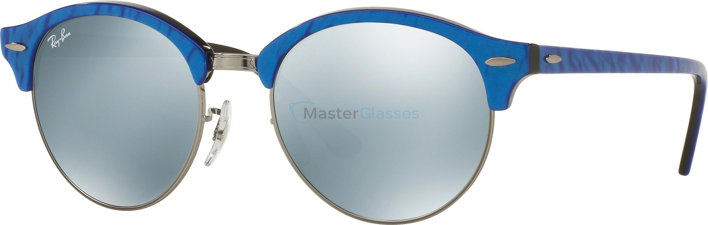   Ray-Ban Clubround RB4246 984/30 Top Wrinkled Blu On Black