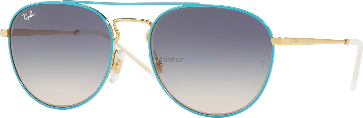   Ray-Ban RB3589 9057I9 Gold Top On Light Blue