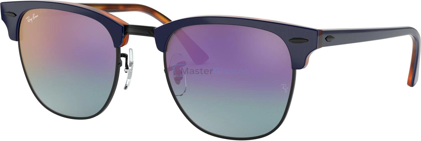   Ray-Ban Clubmaster RB3016 1278T6 Top Blue On Havana Red