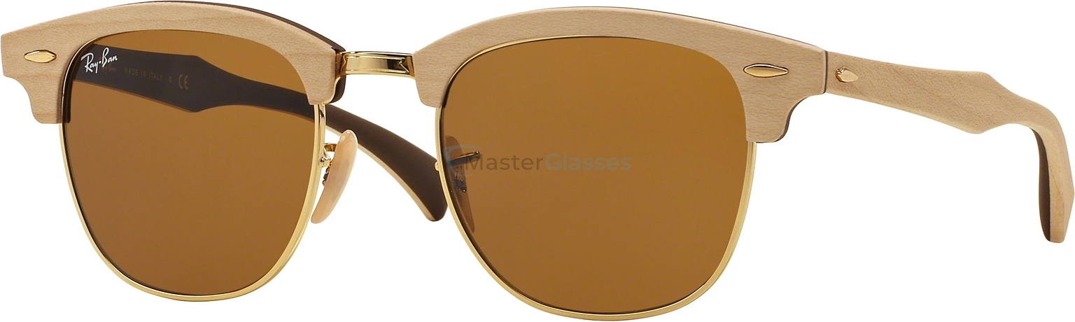  Ray-Ban Clubmaster Wood RB3016M 1179 Maple Rubber Brown