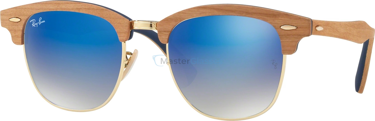   Ray-Ban Clubmaster Wood RB3016M 11807Q Shiny Gold