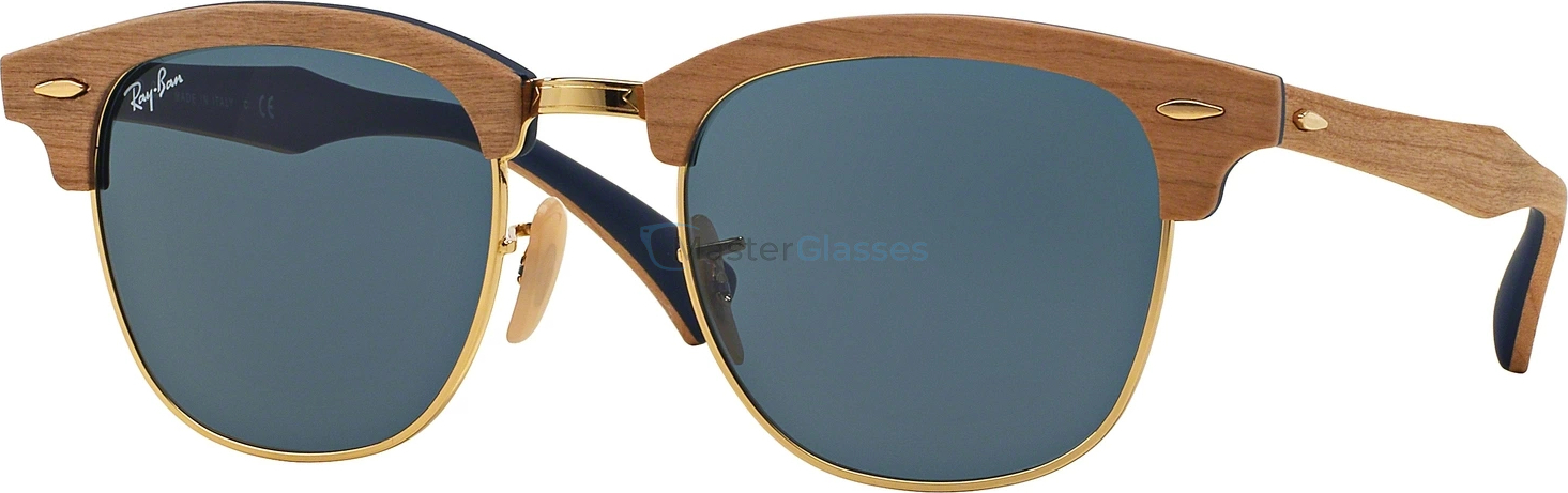   Ray-Ban Clubmaster Wood RB3016M 1180R5 Cherry Rubber Blue