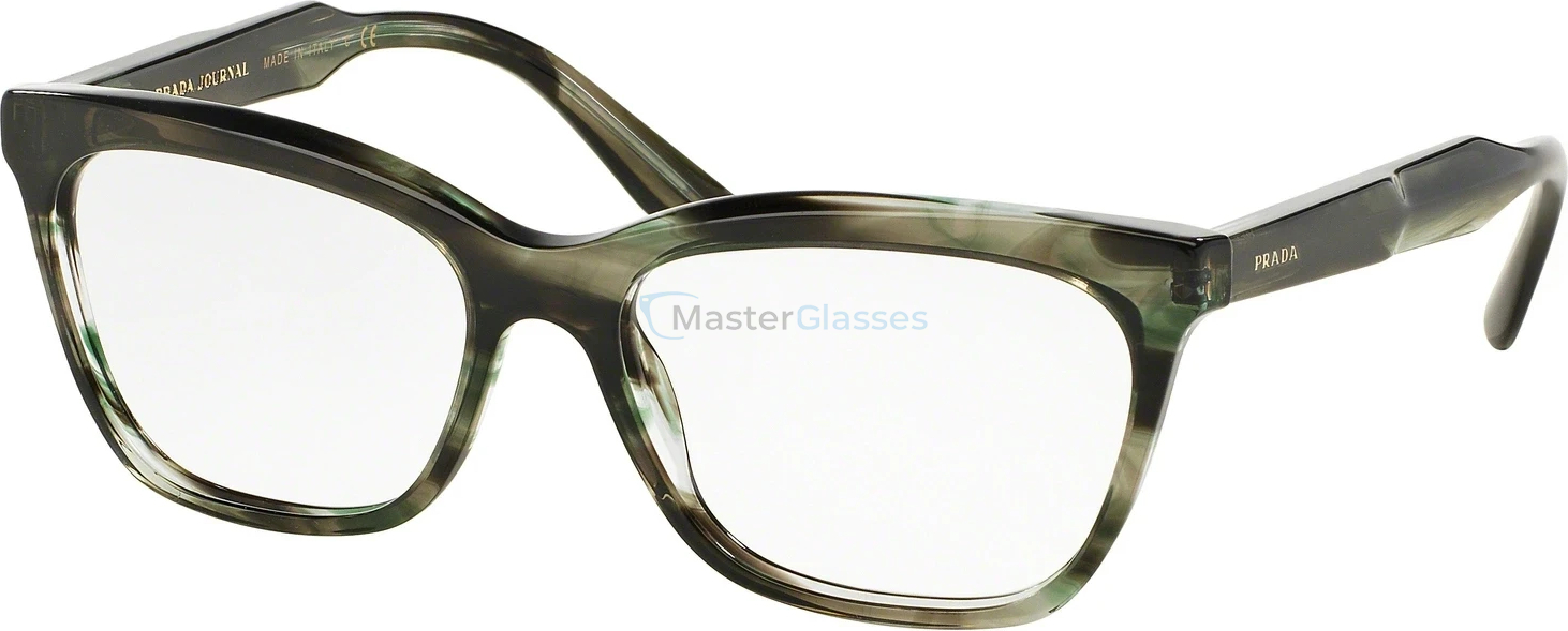  Prada Journal PR 24SV UEP1O1 Striped Grey Green