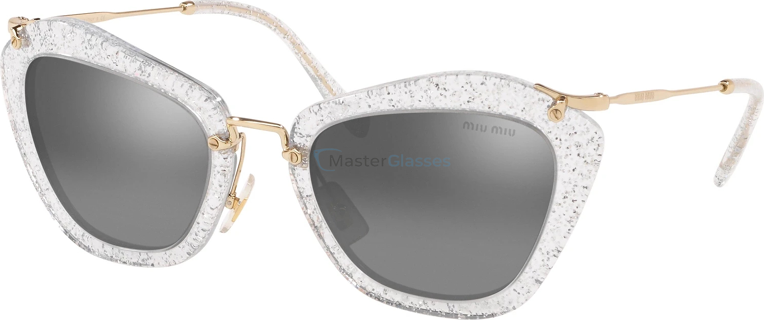 Солнцезащитные очки MIU MIU Special Project MU 10NS 1481B0 Glitter Silver