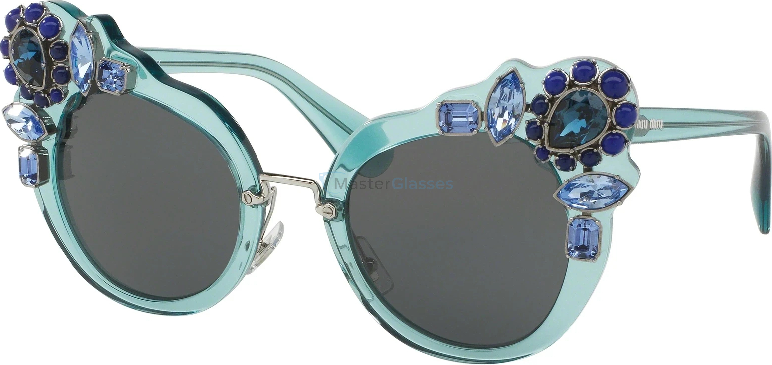 Солнцезащитные очки MIU MIU MU 04SS VAA1A1 Transparent Azure