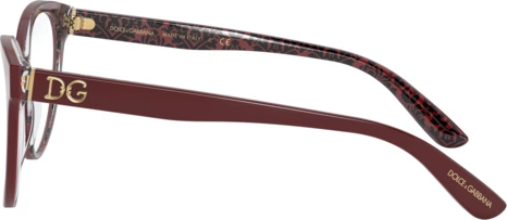  Dolce & Gabbana DG3320 3233 Bordeaux On Damasco Black