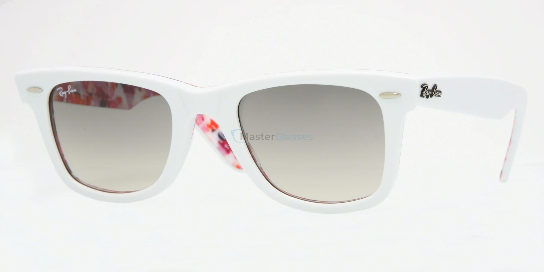 Солнцезащитные очки Ray-Ban Wayfarer RB2140 102232 White/fuchsia-red Flowers