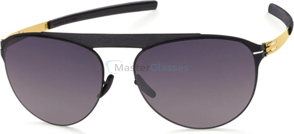   Ic! Berlin Meike B. Black Matt-Gold Black to Grey Polarized Flex