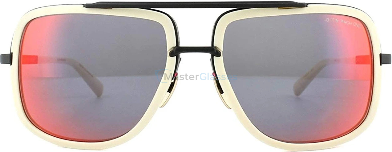   DITA MACH-ONE-LIMITED// MATTE BONE - MATTE BLACK W/DARK GREY - RED MIRROR - AR DRX-2030-K-BNE-BLK