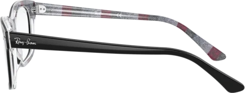  Ray-Ban RX5383 8089 Black On Chevron Grey/burgundy