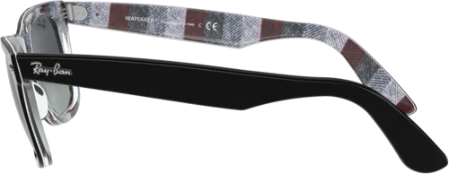   Ray-Ban Wayfarer RB2140 13183A Black On Chevron Grey/burgundy