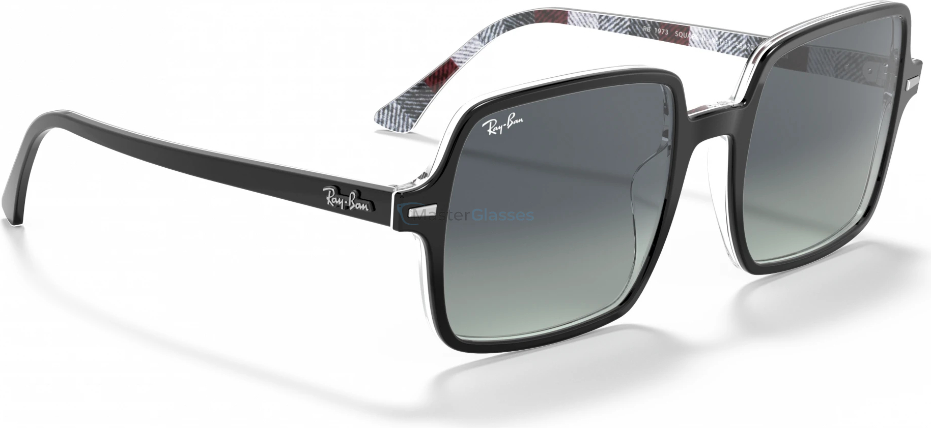 Солнцезащитные очки Ray-Ban Square Ii RB1973 13183A Black On Chevron Grey/burgundy