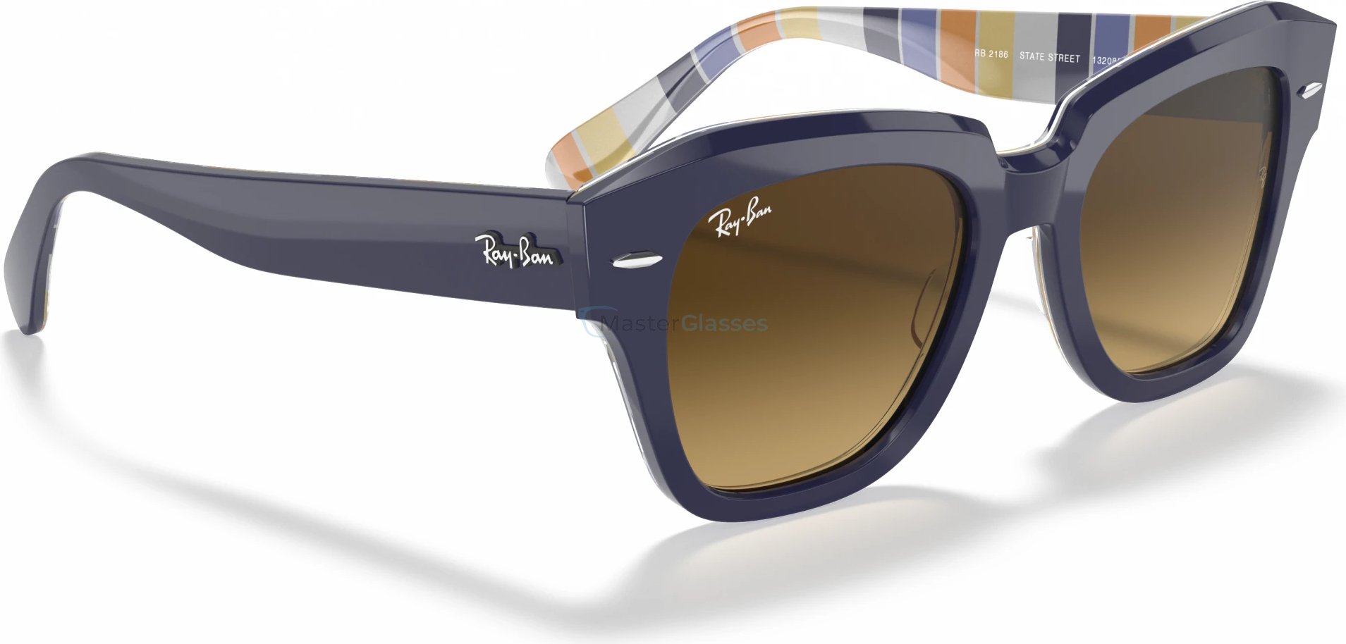 Солнцезащитные очки Ray-Ban State Street RB2186 132085 Blue On Stripes Orange/blue