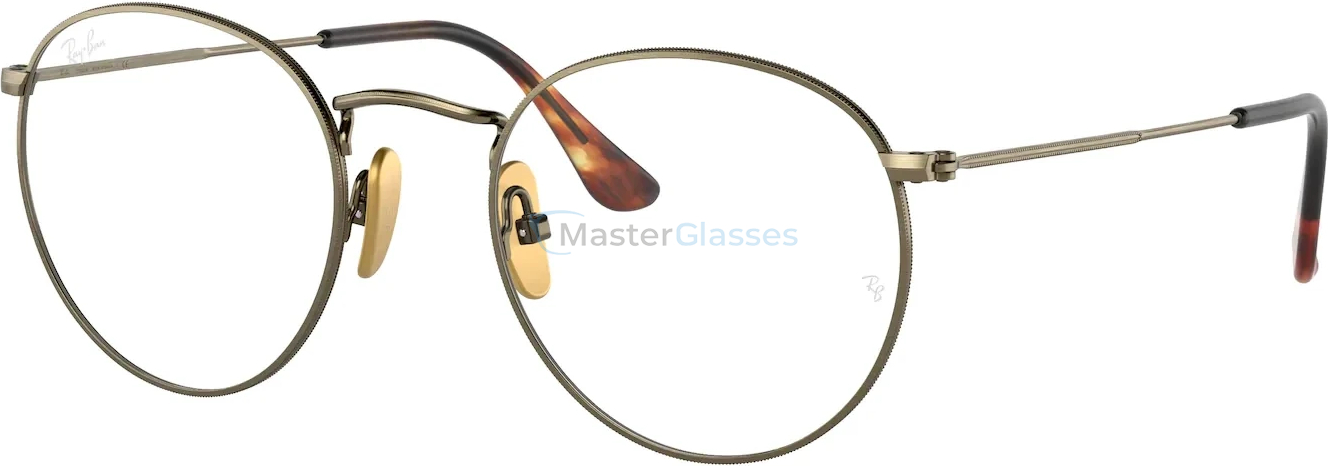  Ray-Ban Round RX8247V 1222 Demigloss Antique Gold