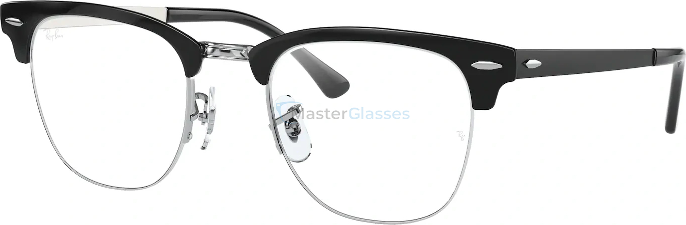  Ray-Ban Clubmaster Metal RX3716VM 2861 Black On Silver