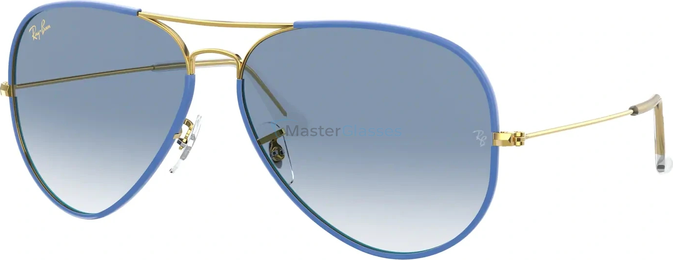   Ray-Ban Aviator Full Color RB3025JM 91963F Light Blue On Legend Gold