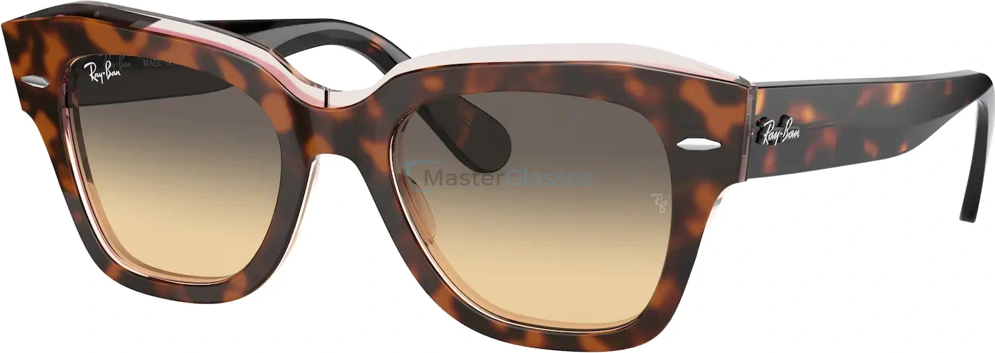   Ray-Ban State Street RB2186 1324BG Havana On Transparent Pink