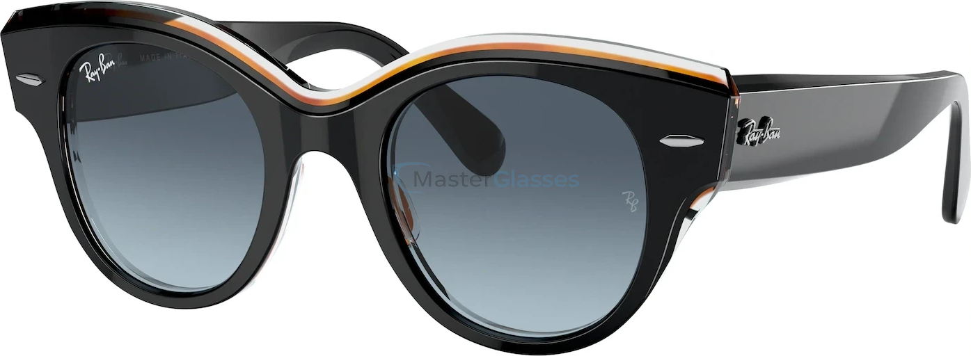   Ray-Ban Roundabout RB2192 132241 Black On Transparent Brown