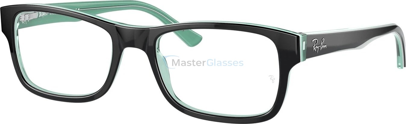  Ray-Ban RX5228 8121 Black On Trasparent Green