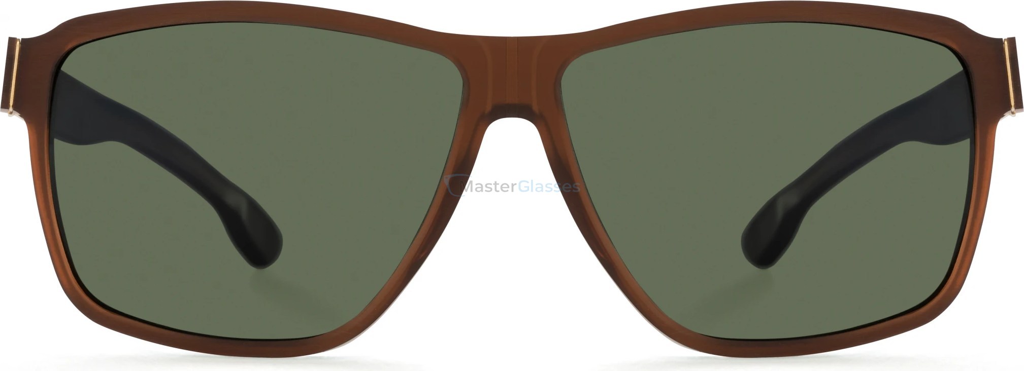   Ic! Berlin IB-Alpha Mahagony-Rough Sun-Gold Mahagony Matt Green Polarized Mittwoch Long