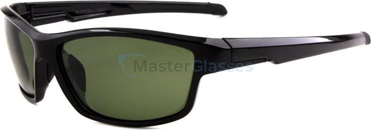   TROPICAL JETTY PLZD BLACK,  OPAQUE BLACK, POLARIZED SOLID GREEN
