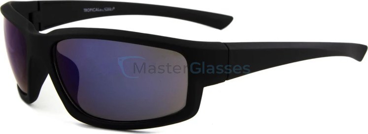   TROPICAL CRANBOURNE BLK RBR,  RUBBERIZED BLACK, BLUE MIRROR