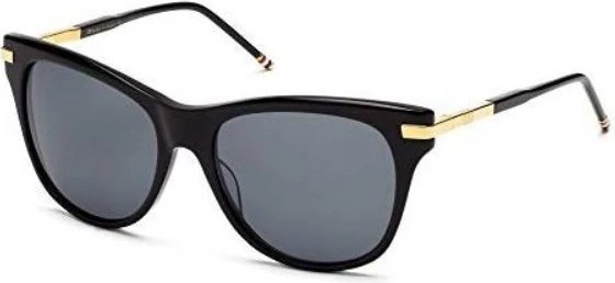   THOM BROWNE TB-506-A-BLK-GLD-56,  BLACK-18K GOLD, DARK GREY