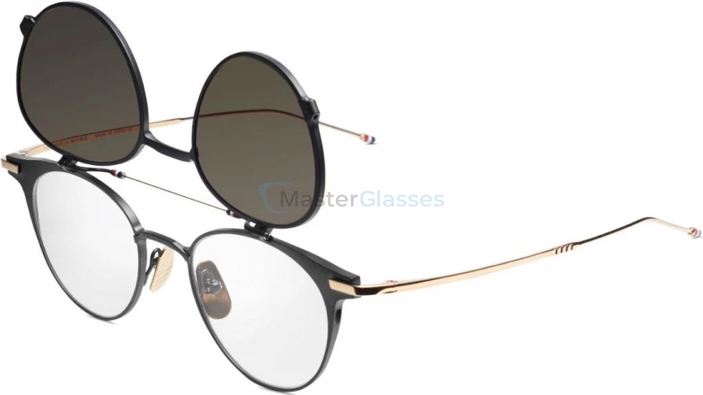  THOM BROWNE TBS814-49-01,  BLACK IRON - WHITE GOLD, G-15