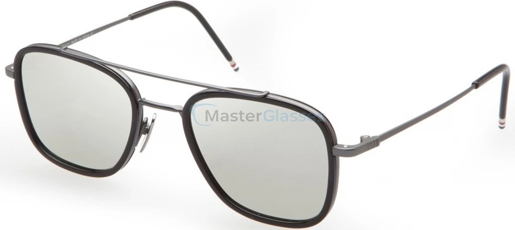   THOM BROWNE TB-800,  BLACK IRON, GREY - SILVER MIRROR