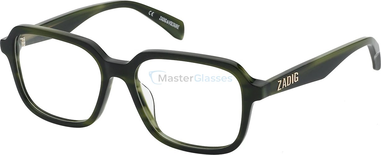  ZADIG VOLTAIRE VZV348 09N6,  SHINY STRIPED GREEN, CLEAR