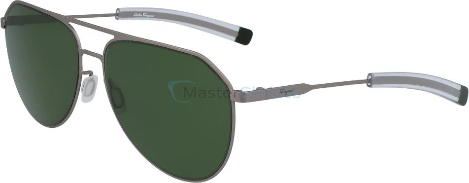   Salvatore FERRAGAMO SF219S 032,  MATTE LIGHT RUTHENIUM, GREEN