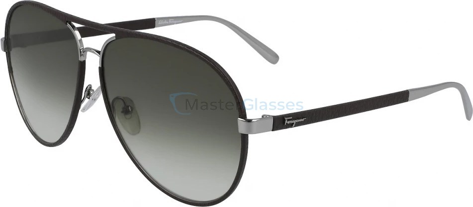  Salvatore FERRAGAMO SF236SL 067,  RUTHENIUM/BROWN LEATHER, GREY