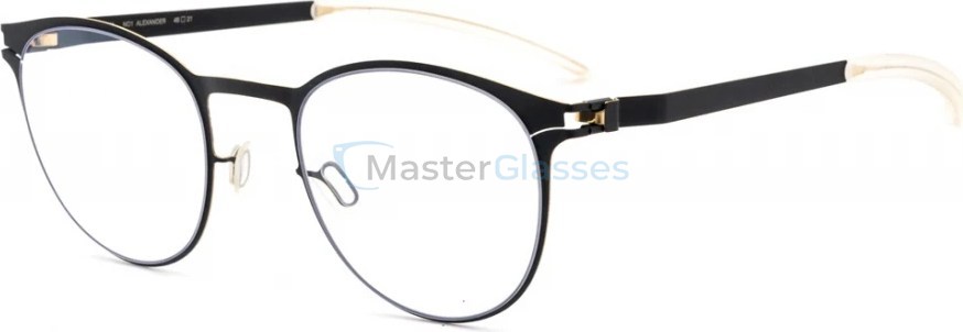  MYKITA ALEXANDER 279,  BLACK/GOLD EDGES, CLEAR