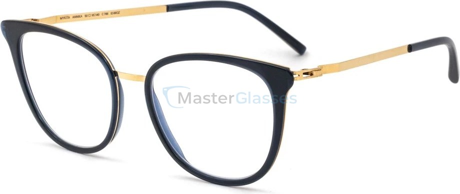  MYKITA ANNIKA 768,  A76-GLOSSY GOLD/MILKY INDIGO, CLEAR