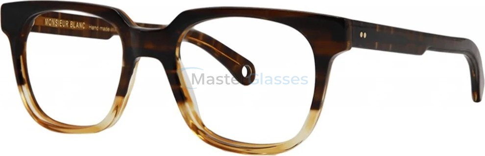  NATHALIE BLANC PHILIPPE 505,  BRUSHED BROWN HAVANA WITH YELLOW SHADING, CLEAR