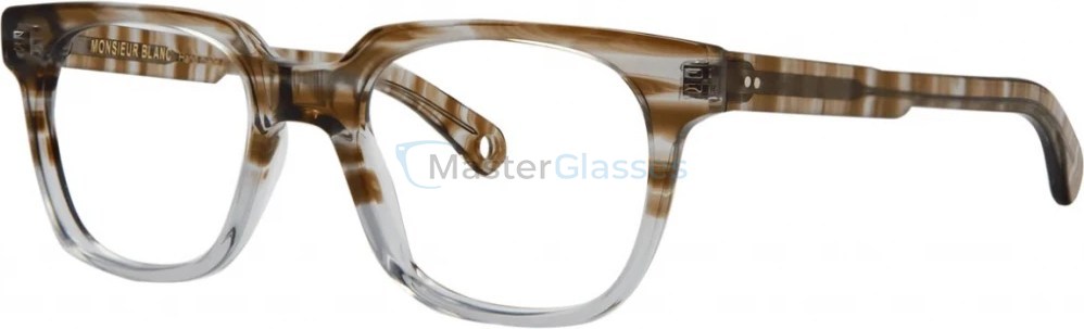  NATHALIE BLANC PHILIPPE 507,  STRIPED BROWN HAVANA WITH GREY SHADING, CLEAR