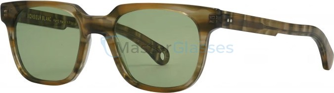   NATHALIE BLANC PHILIPPE 507,  STRIPED BROWN HAVANA WITH GREY SHADING, GREEN