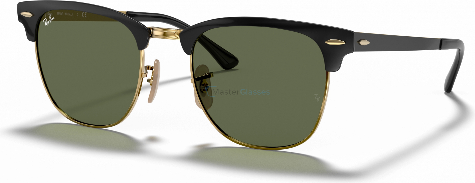   Ray-Ban Clubmaster Metal RB3716 187 Gold Top On Black