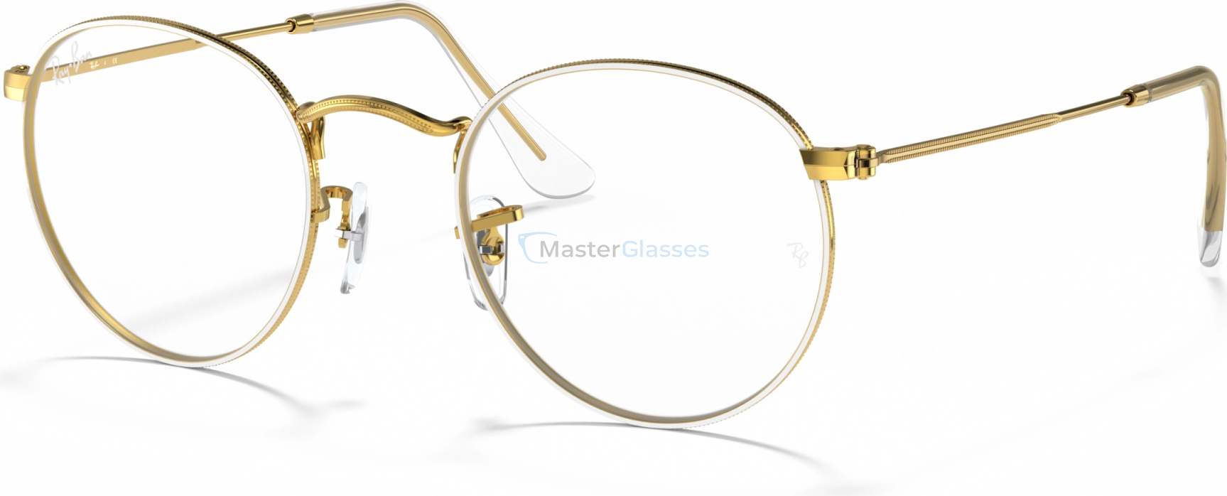  Ray-Ban Round Metal RX3447V 3104 White On Legend Gold