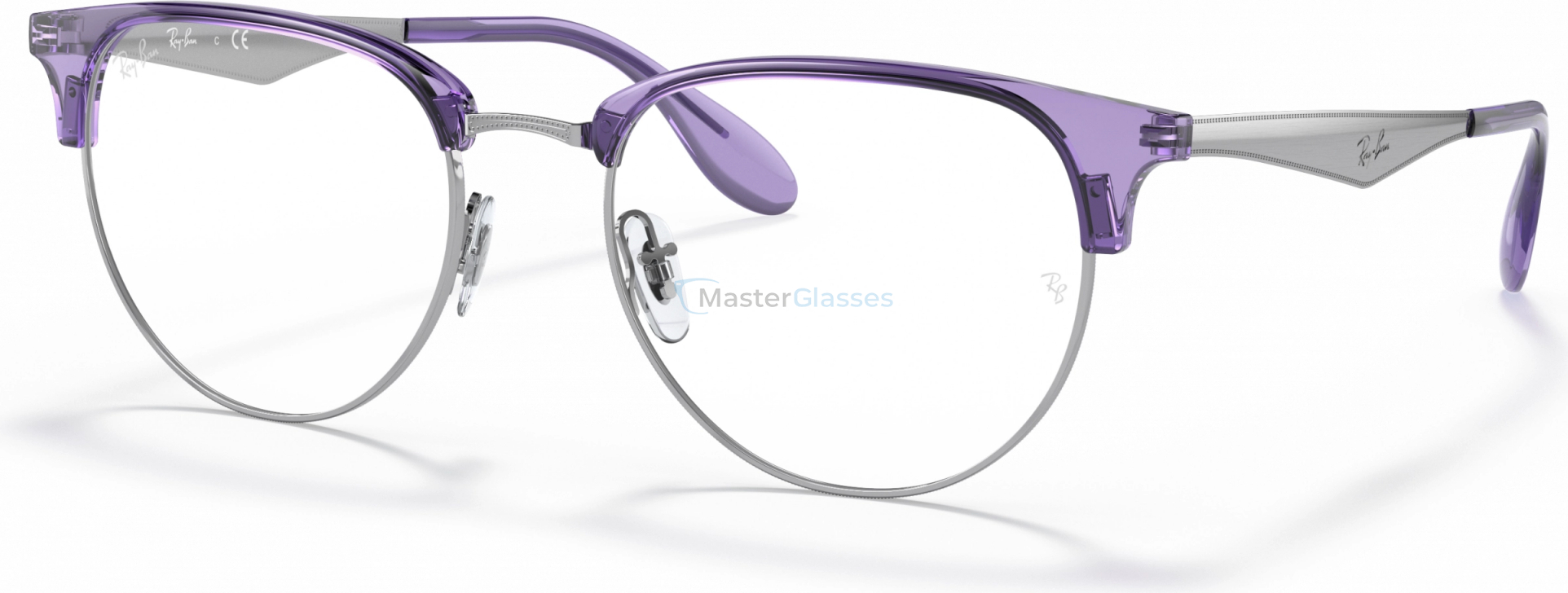  Ray-Ban RX6396 3130 Transparent Violet On Silver