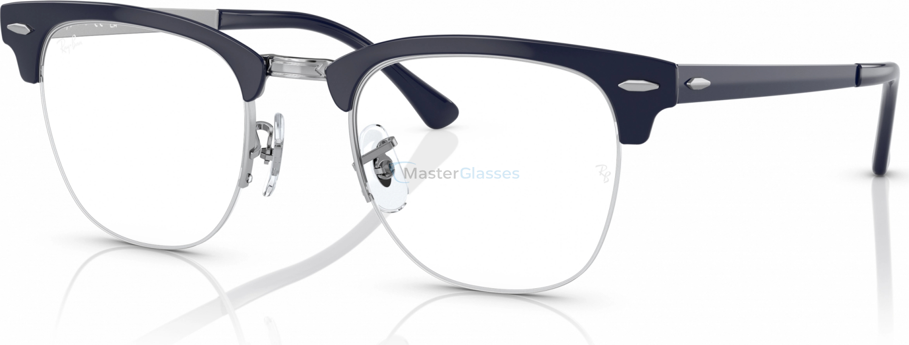  Ray-Ban Clubmaster Metal RX3716VM 3148 Blue On Silver