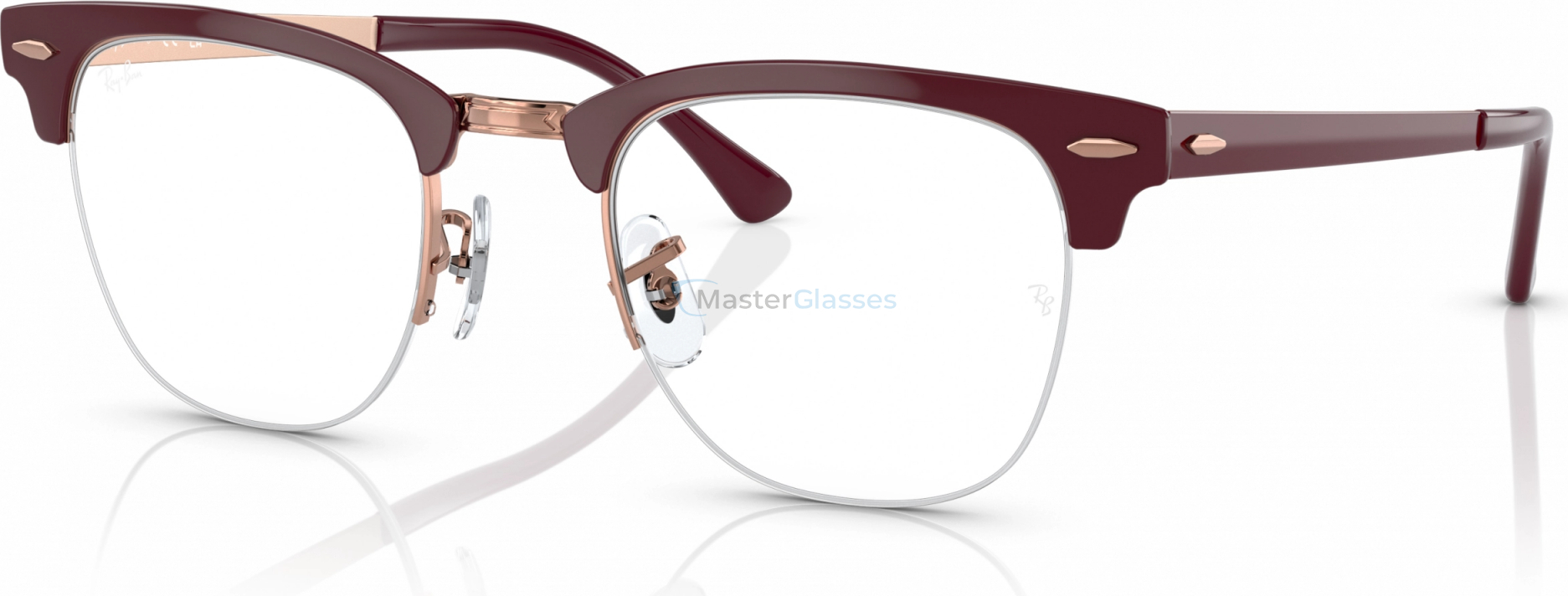  Ray-Ban Clubmaster Metal RX3716VM 3147 Bordeaux On Rose Gold