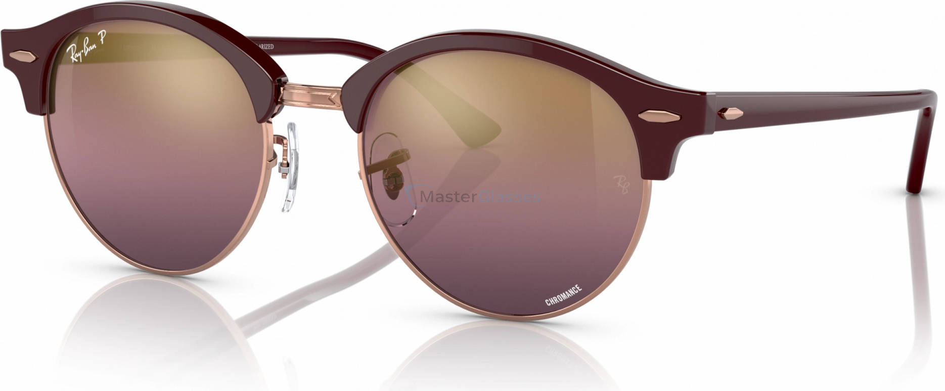   Ray-Ban Clubround RB4246 1365G9 Bordeaux On Rose Gold