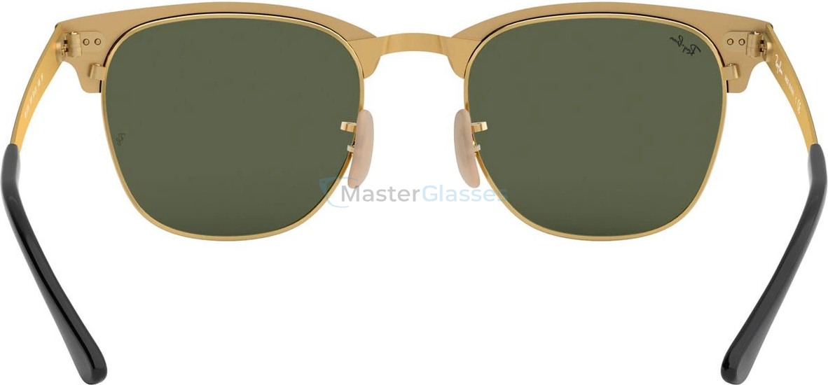   Ray-Ban Clubmaster Metal RB3716 187 Gold Top On Black