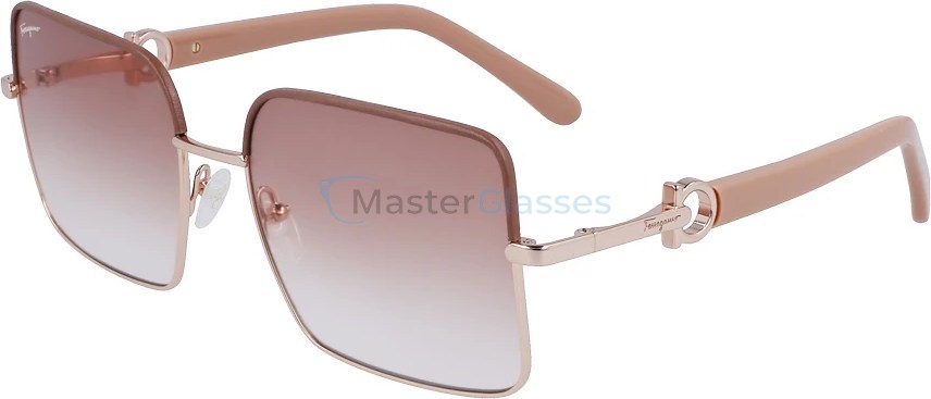  SALVATORE FERRAGAMO SF302SL 685,  ROSE GOLD/NUDE, BROWN